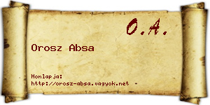 Orosz Absa névjegykártya